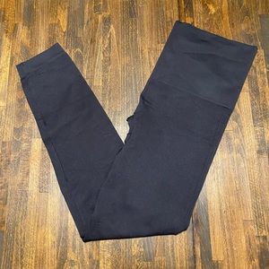 Spanx Leggings Womens XL Black Ribbed Cropped Look At Me Now Shapewear Seamless